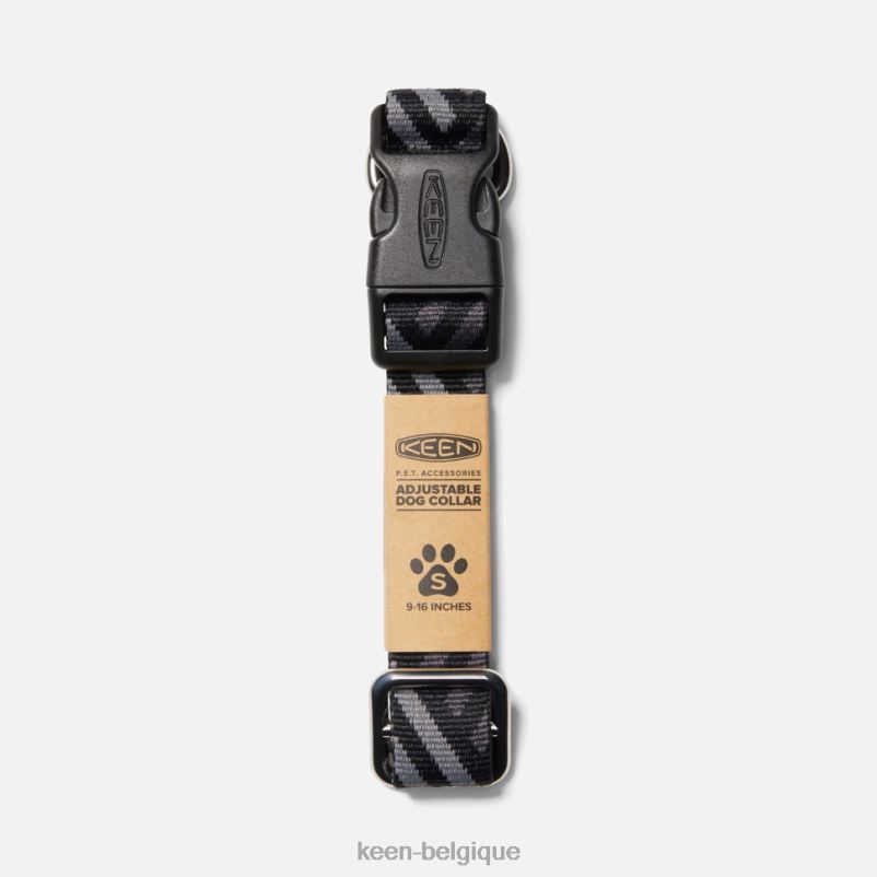 DLLD6440 Keen Collier de chien noir-gris acier unisexe