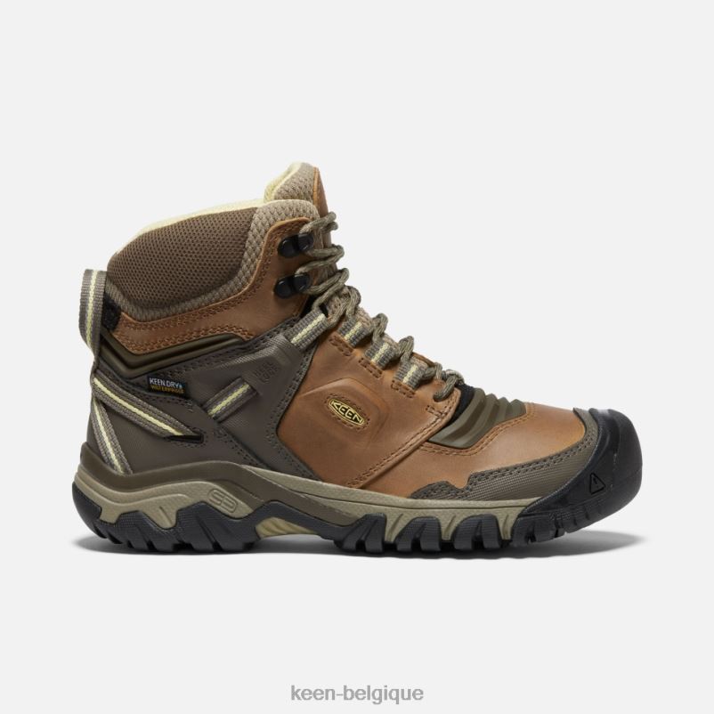 DLLD6337 Keen botte imperméable Ridge Flex crème-safari femmes