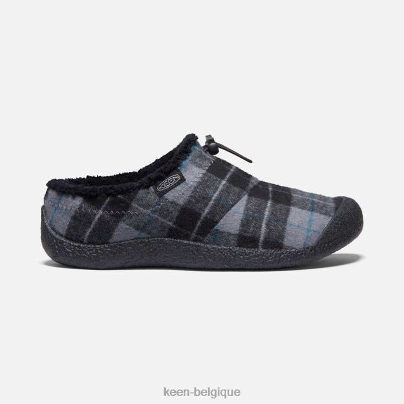 DLLD686 Keen diapositive Howser III noir à carreaux-noir femmes